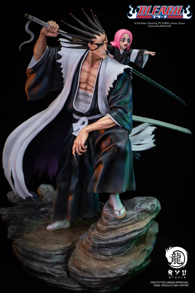 BLEACH RYU Dragon Studio Zaraki Kenpachi Kusajishi Yachiru Effigy Model Figure GK Limited Edition, zaraki kenpachi and yachiru kusajishi, everythinganimee