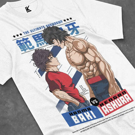 This tee captures the magic of Baki vs Ashura. If you're looking for more Baki merch, we have it all! Check out our anime merch now—free shipping!
