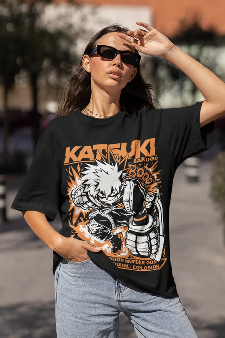 Immerse yourself in this Bakugo tee, perfect for anime fans. Looking for more My Hero Academia merch? Explore our full collection of anime merch now!