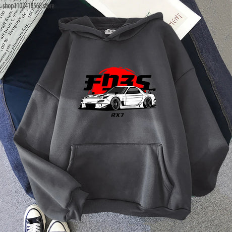 Upgrade your style with our new Initial D RX7 JDM Drift Hoodie | Here at Everythinganimee we have the worlds best anime merch | Free Global Shipping