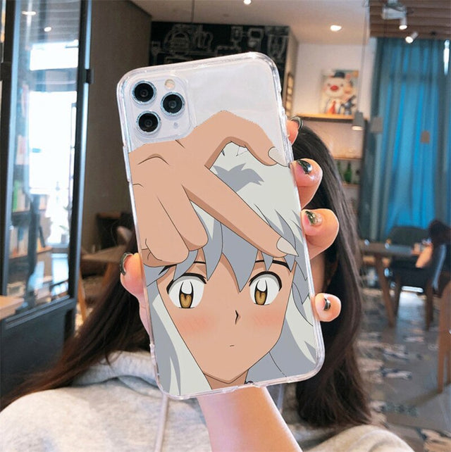 Hot Japan Anime Inuyasha Higurash Phone Case For iPhone 14 13 12 11 Pro Max Mini X XS XR Fundas Coque For iPhone 7 8 Plus Cover, everythinganimee