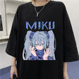 Japanese Harajuku Anime T-shirt Women Kawaii Aesthetic Cute MIKU Graphic Tshirt Summer Oversized Y2K Fashion Short Sleeve Tees Everythinganimee, anime merch, anime gear, anime, anime stuff, buy anime, Manga Otaku Cosplay Japan Animation Shonen Shoujo Seinen Shojo Mecha Fandom Subtitle Dubbed Fanart MyAnimeList MangaStream Studio Ghibli