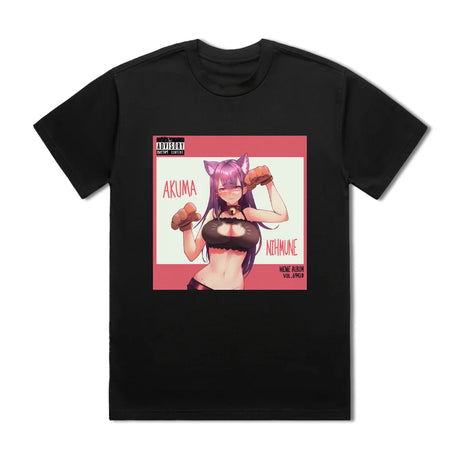 Here at Everythinganimee we have the best anime shirts in the world.
Show off your love for Numi Nya with this exclusive album-inspired tee featuring Akuma Nihmune. With a playful and bold design, this shirt is perfect for fans of edgy anime characters and unique art styles.