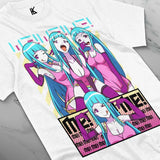 Here at Everythinganimee we have the best anime shirts in the world.
Dive into the colorful and energetic world of Me Me Me with this vibrant tee, featuring the iconic character in various lively poses. The design radiates fun and charm, capturing the eccentric and catchy essence of the anime.