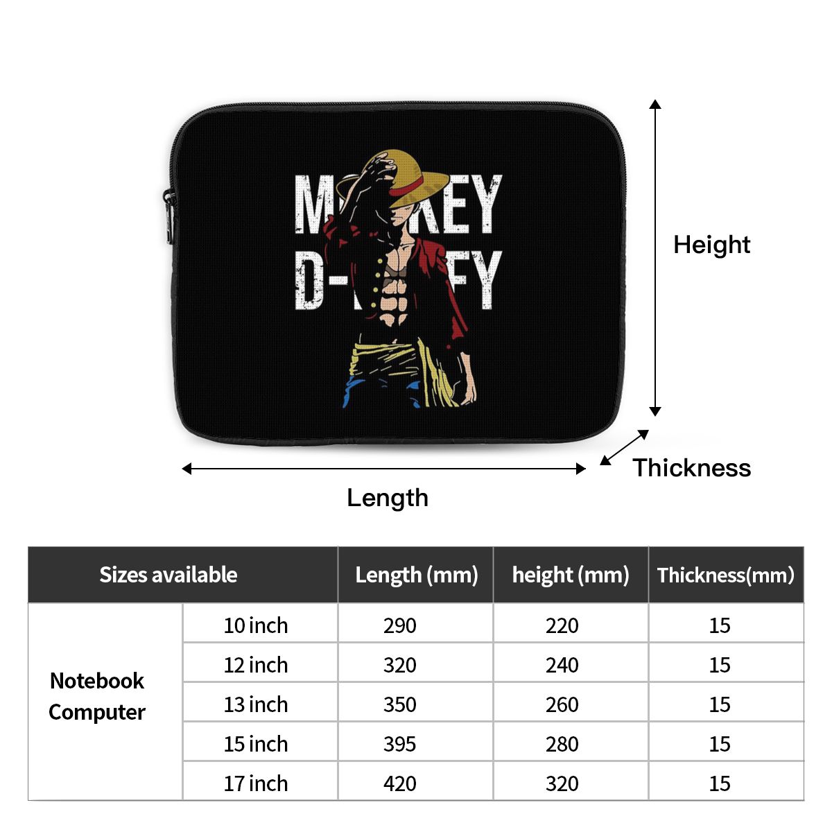 Luffy's Voyage - One Piece Waterproof Laptop Sleeve