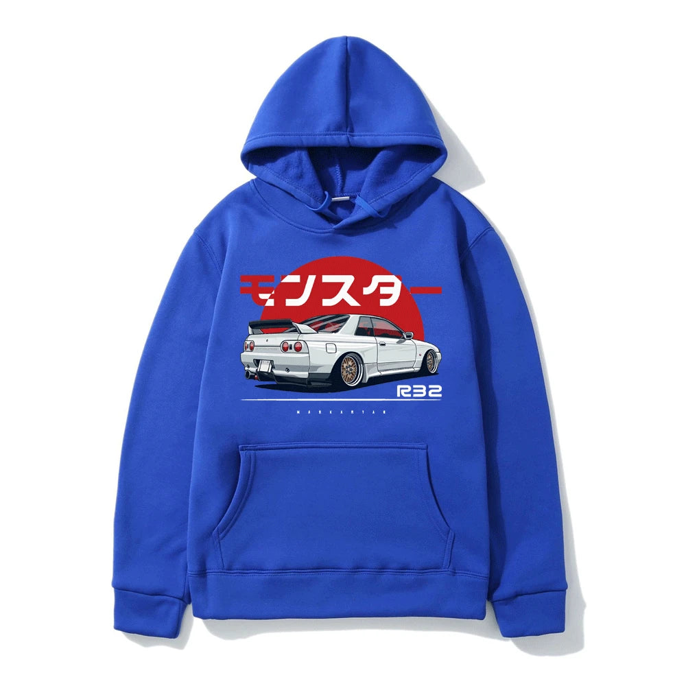 Become thew coolest person in the room with our new Initial D R32 Skyline Hoodie | Here at Everythinganimee we have the worlds best anime merch | Free Global Shipping