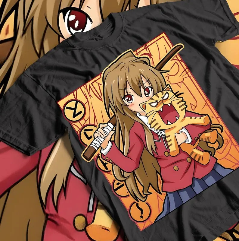 This tee captures the magic of Taiga Aisaka. If you're looking for more Toradora merch, we have it all! Check out our anime merch now—free shipping!