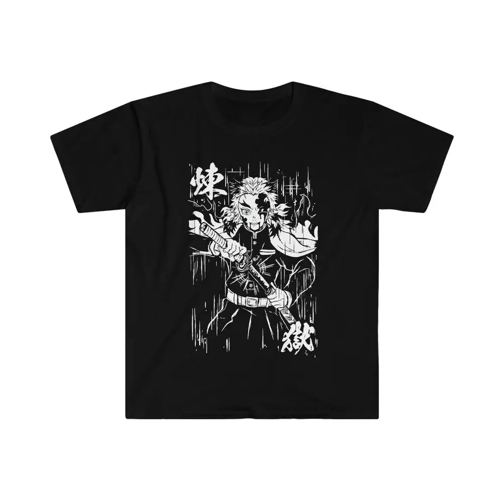 This tee showcases Kyojuro in an intense battle pose, capturing his fiery determination and heroic spirit.  If you are looking for more Demon Slayer Merch, We have it all! | Check out all our Anime Merch now!