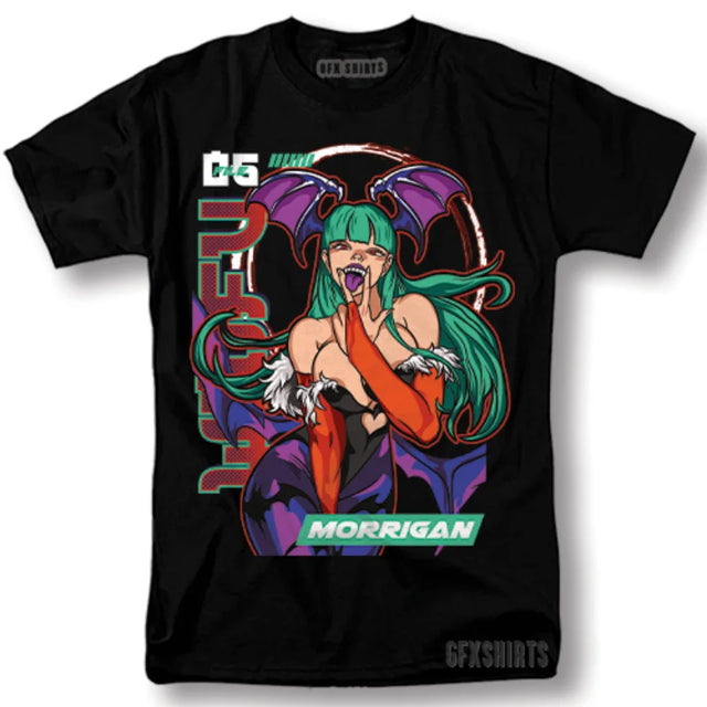 Immerse yourself in this striking Morrigan Tee, perfect for any anime fans. Looking for more Darkstalkers merch? Explore our full collection of anime merch now!