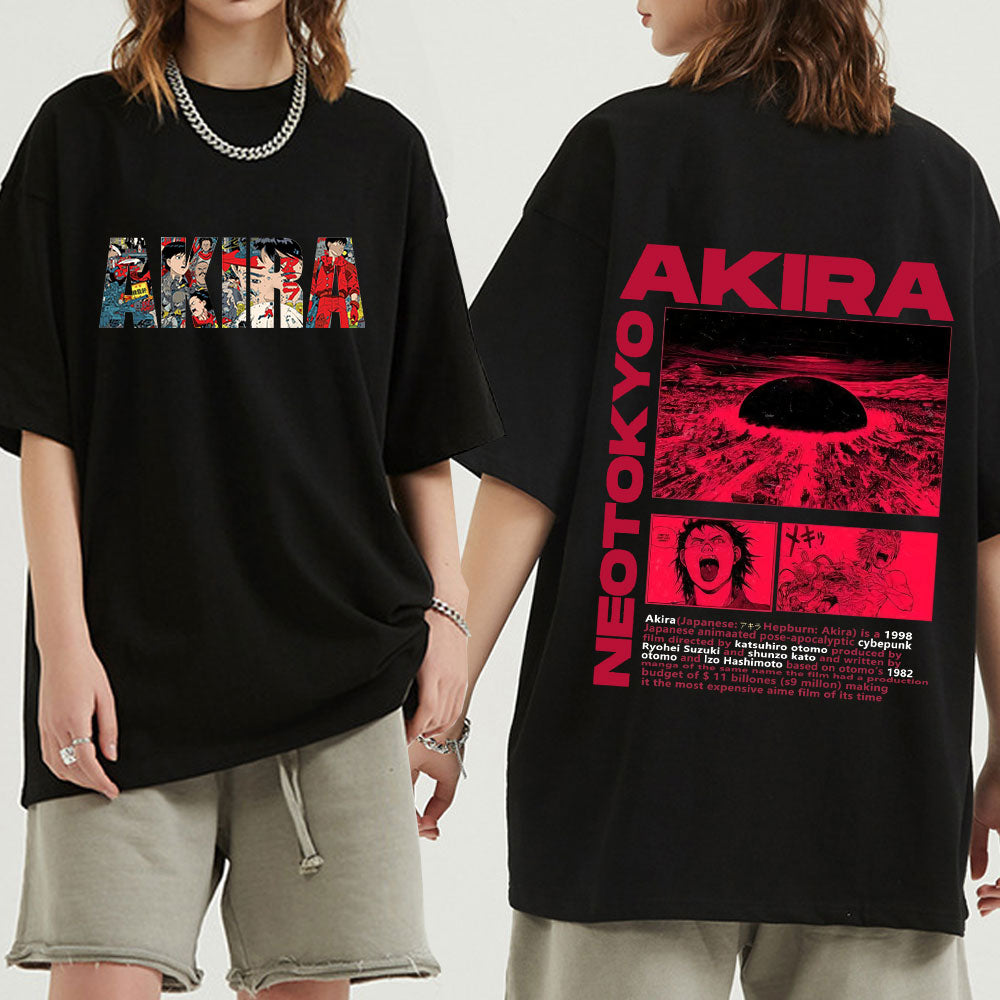 Japanese Anime Neo Tokyo Akira T Shirt Movie Science Fiction Manga Shotaro Kaneda Men Short Sleeve T Shirts 100% Cotton T-shirt, everythinganimee