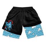 Tanjiro Water Breathing Pattern Gym Shorts