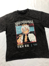 Sanemi Shinazugawa Vintage Acid Wash Demon Slayer Tees