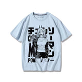 Power Chainsaw Man Manga Graphic Oversized Cotton Tee