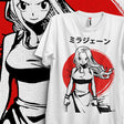 Immerse yourself in this striking Mirajane Tee, perfect for anime fans. Looking for more Fairy Tail merch? Explore our full collection of anime merch now!