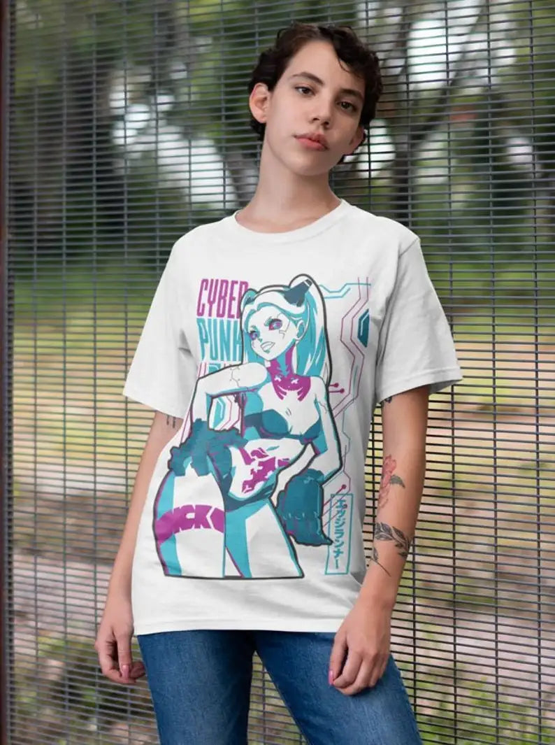 Here at Everythinganimee we have only the best anime merch! Free Global Shipping.
Step into the world of Cyberpunk: Edgerunners with this bold and electrifying Rebecca T-Shirt, featuring the beloved, fierce, and unapologetically sexy waifu. 