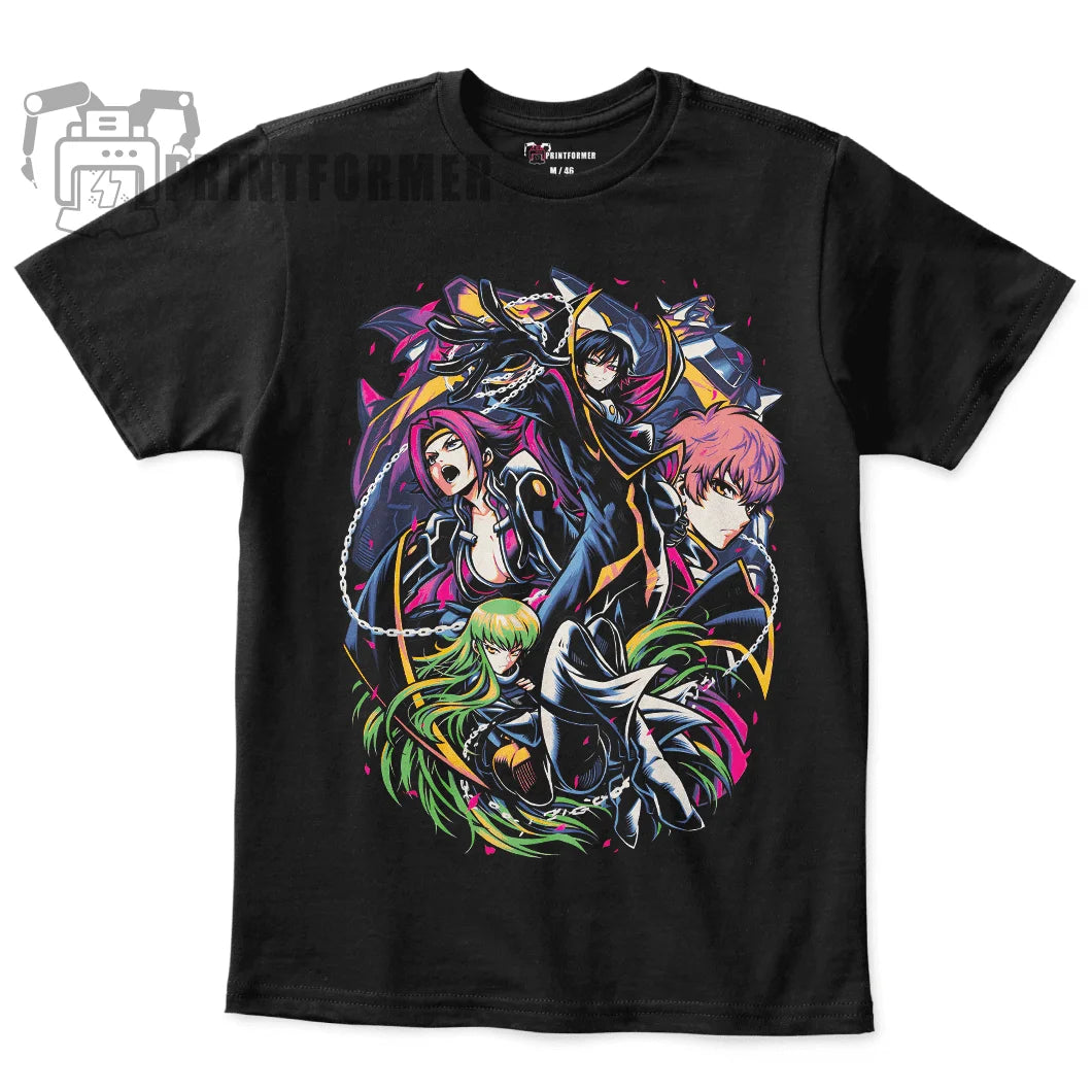 Immerse yourself in this striking Lelouch Tee, perfect for anime fans. Looking for more Code Geass merch? Explore our full collection of anime merch now!