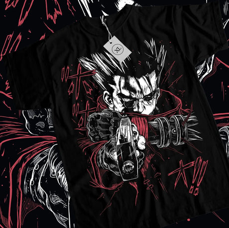 Here at Everythinganimee we have the best anime shirts in the world. Unleash the energy of Trigun with this fierce Vash the Stampede tee.