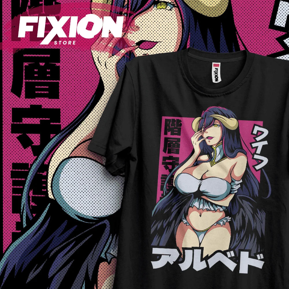 Here at Everythinganimee we have the best anime shirts in the world.
Channel the allure of Albedo from Overlord with this captivating tee, showcasing her signature elegance and mystique. The striking design blends shades of deep purples and soft hues to highlight Albedo's iconic presence.