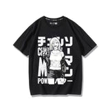 Power Chainsaw Man Manga Graphic Oversized Cotton Tee