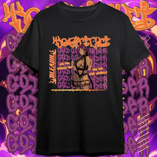 Here at Everythinganimee we have the best anime shirts in the world.
Unleash your inner strength with this stunning Yoruichi Shihouin shirt from Bleach! Featuring her iconic look and fierce attitude, this tee is a tribute to the goddess of speed and stealth. 