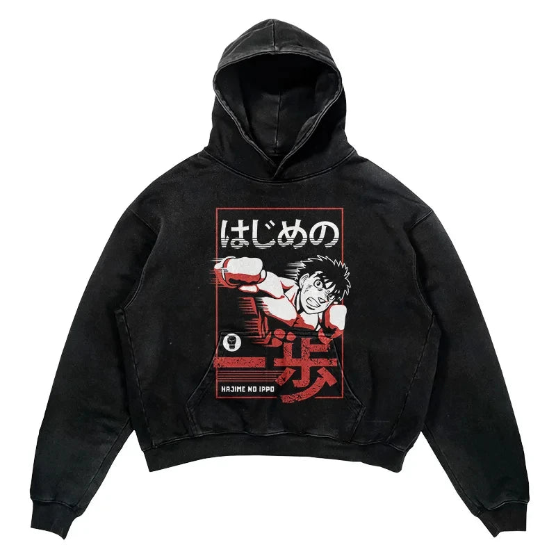 Sport this hoodie's striking graphics that pay tribute to 'Hajime no Ippo's' resilient essence. If you are looking for more Hajime no Ippo Merch, We have it all! | Check out all our Anime Merch now!