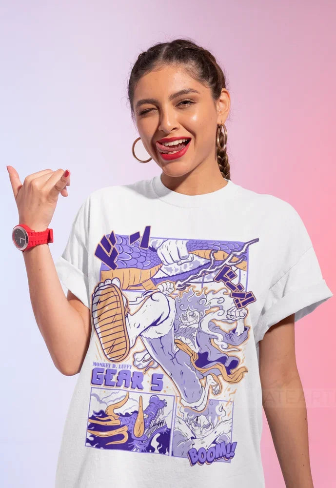 This tee captures the magic of Luffy. If you're looking for more One Piece merch, we have it all! Check out our anime merch now—free shipping!