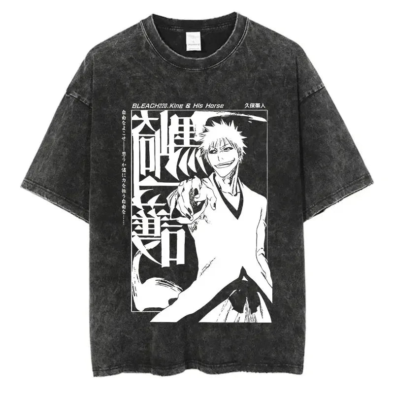 Immerse yourself in this striking Bleach Tee, perfect for anime fans. Looking for more Bleach merch? Explore our full collection of anime merch now!