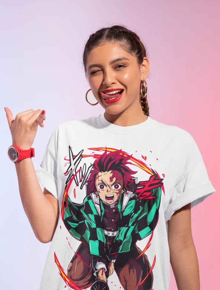 Here at Everythinganimee we have only the best anime merch! Free Global Shipping.
Embrace the power and mystique of Tanjiro Kamado with this stunning Demon Slayer T-shirt. 