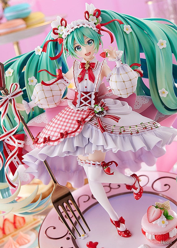 This figurine showcase Hatsune Miku in a whimsical, dessert-themed ensemble. | If you are looking for more Vocaloid Merch, We have it all! | Check out all our Anime Merch now!