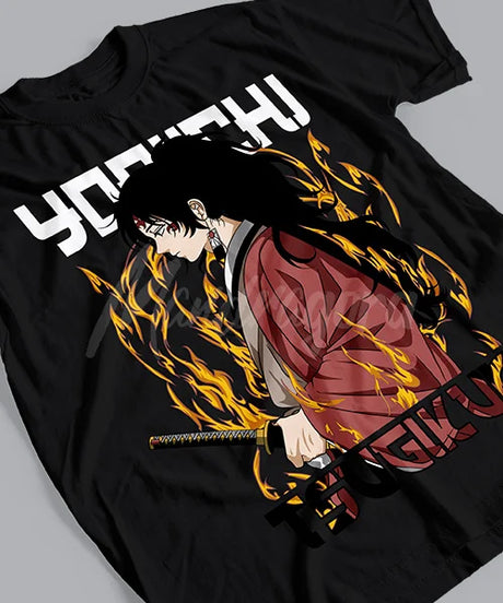 Immerse yourself in this striking Yoriichi Tee, perfect for anime fans. Looking for more Demon Slayer merch? Explore our full collection of anime merch now!