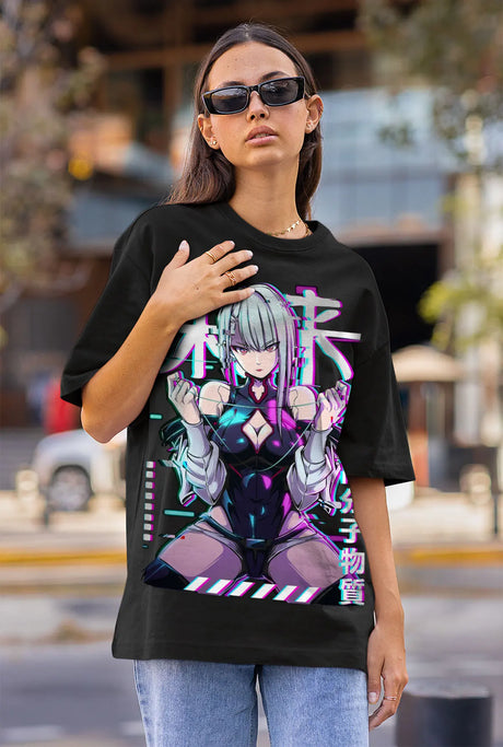 Immerse yourself in this Lucy tee, perfect for anime fans. Looking for more Cyber Edgerunners merch? Explore our full collection of anime merch now!