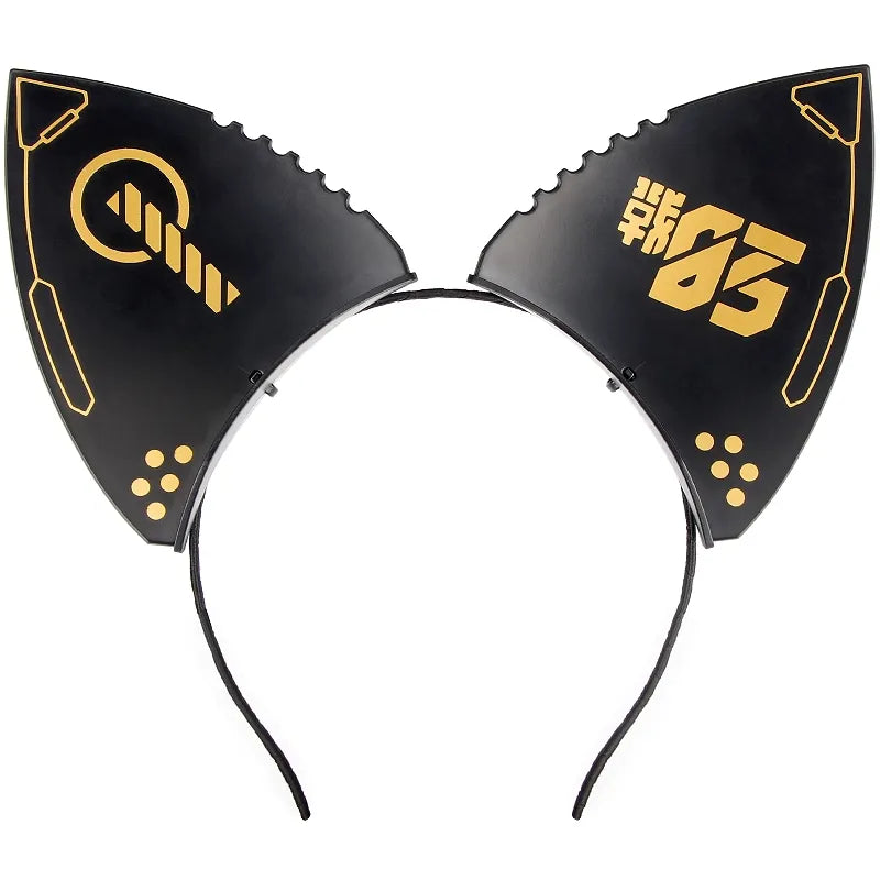 Cyber Punk Cosplay Mask with Cat Ears Headband