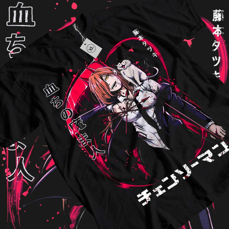 Immerse yourself in this striking Power Tee, perfect for anime fans. Looking for more Chainsaw Man merch? Explore our full collection of anime merch now!