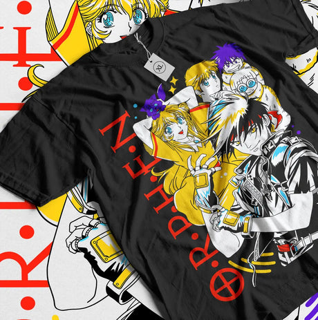 This tee features a dynamic print of characters from Sorcerous Stabber Orphen. If you are looking for more Sorcerous Stabber Orphen Merch, We have it all! | Check out all our Anime Merch now!