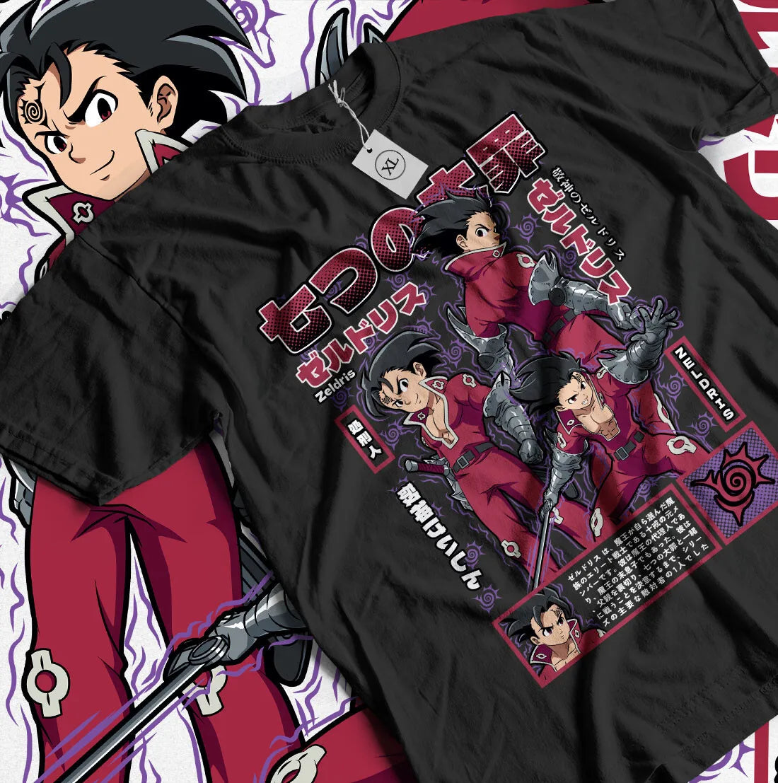 This tee captures the magic of Zeldris. If you're looking for more The Seven Deadly Sins merch, we have it all! Check out our anime merch now—free shipping!