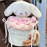 Cherish the kawaii Hello Kitty Cinnamoroll Plush Rose Bouquet, perfect for gifting. Soft, premium quality for special occasions and Hello Kitty fans