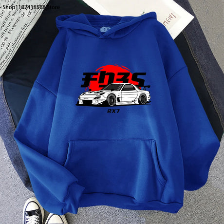 Upgrade your style with our new Initial D RX7 JDM Drift Hoodie | Here at Everythinganimee we have the worlds best anime merch | Free Global Shipping