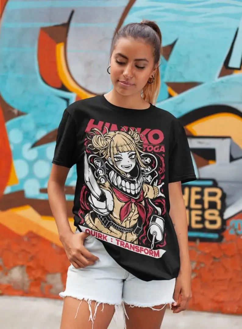 This tee captures the magic of Himiko. If you're looking for more My Hero Academia merch, we have it all! Check out our anime merch now—free shipping!