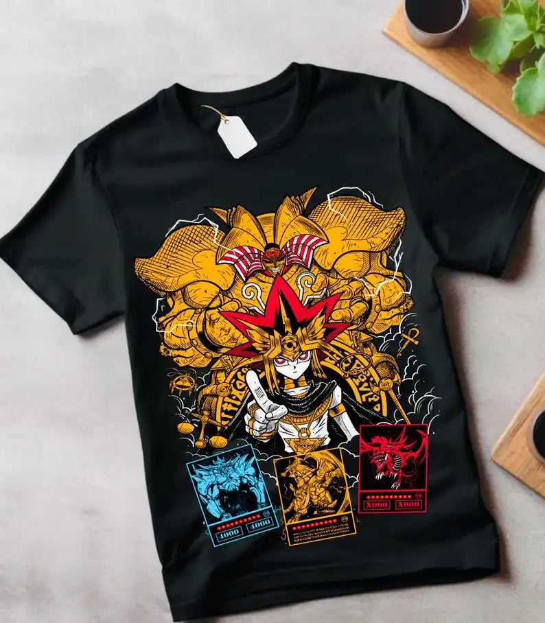 Here at Everythinganimee we have the best anime shirts in the world. 
Channel the power of Slifer the Sky Dragon with this electrifying tee featuring an epic design of one of the most iconic Egyptian God cards. 