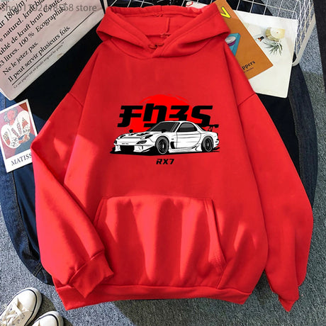 Upgrade your style with our new Initial D RX7 JDM Drift Hoodie | Here at Everythinganimee we have the worlds best anime merch | Free Global Shipping