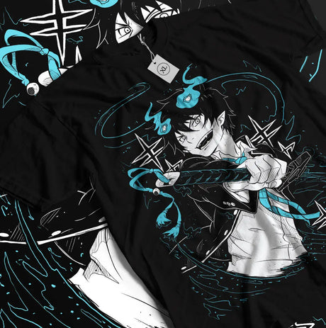 Here at Everythinganimee we have the best anime shirts in the world. 
Step into the world of Blue Exorcist with this striking tee, capturing the intense energy of the main character as he wields his sword in battle.