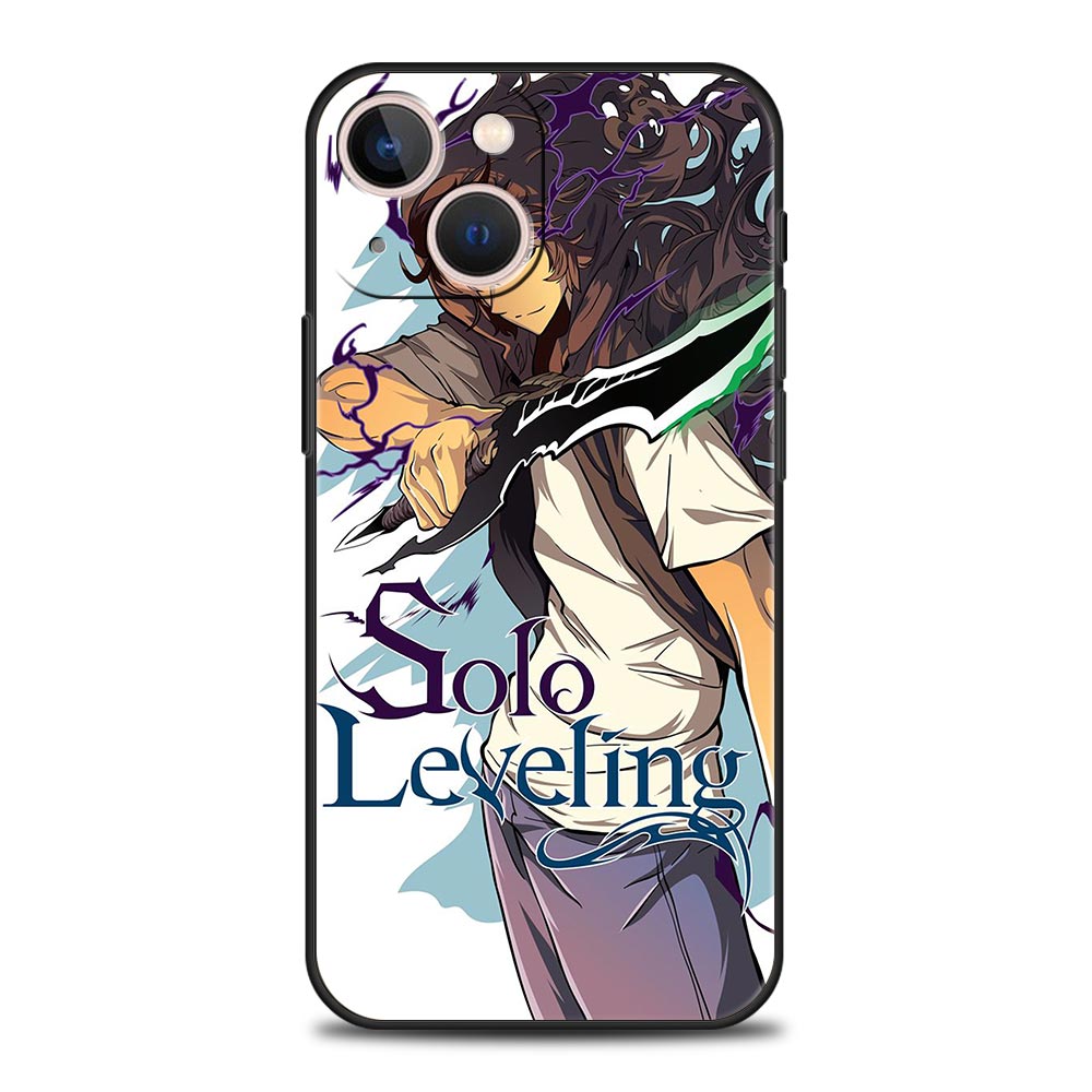 Anime Solo Leveling Luxury Phone Case For iPhone 11 14 Pro MAX 12 13 Mini 7 8 Plus X XR XS MAX SE Silicone Shockproof Cover, everythinganimee