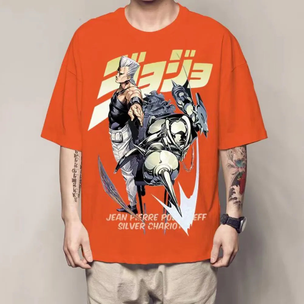 Showcase your love for JoJo's Bizarre Adventure with this Jan Pierre Polnareff Anime T-Shirt. Here at Everythinganimnee we have the best anime merch! Free Global Shipping