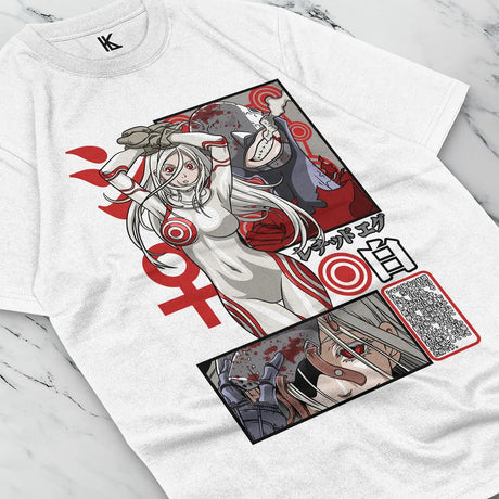 Here at Everythinganimee we have the best anime shirts in the world.
Step into the world of Noor with this striking Red Deadly Tee. Featuring bold artwork and intense detailing, this design captures Noor's fierce presence, blending anime-style precision with a touch of mystery.