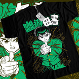 Immerse yourself with this striking tee featuring the unyielding Yusuke Urameshi  tee. If you are looking for more Yu Yu Hakusho Merch, We have it all! | Check out all our Anime Merch now!