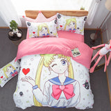 Sailor Moon Bed Sheets Quilt Set