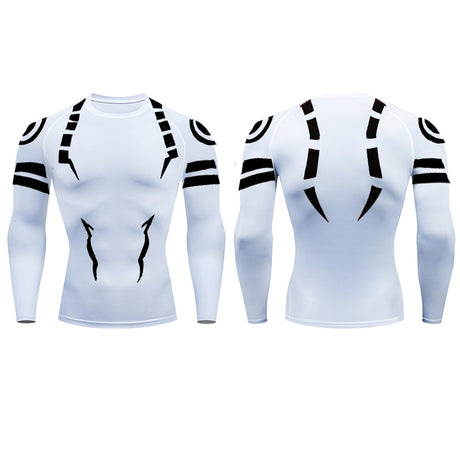 Anime Jujutsu Kaisen Compression T Shirt Men 3D Print Sukuna Breathable Football Fitness Tight Sportswear Quick Dry Riding Tops, everythinganimee