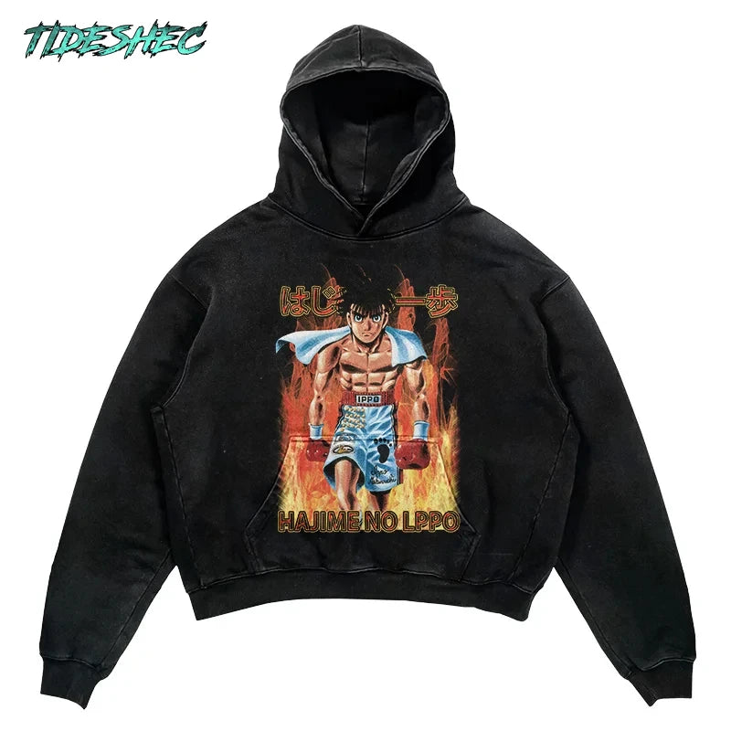 Sport this hoodie's striking graphics that pay tribute to 'Hajime no Ippo's' resilient essence. If you are looking for more Hajime no Ippo Merch, We have it all! | Check out all our Anime Merch now!