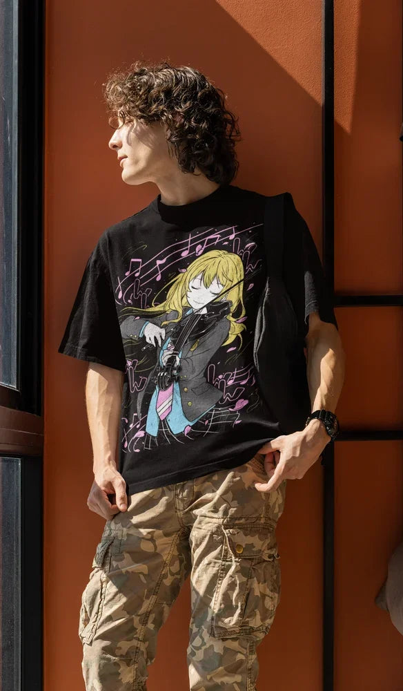 Celebrate the heartfelt melodies of with this enchanting tee featuring the beloved violinist, Kaori Miyazono. If you are looking for more Kaori Merch, We have it all! | Check out all our Anime Merch now!