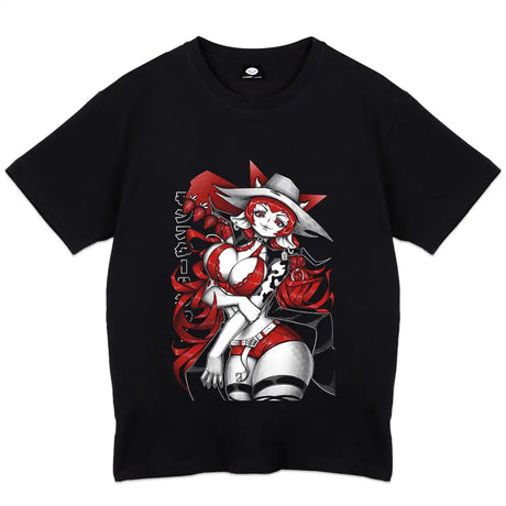 Here at Everythinganimee we have the best anime shirts in the world.
Join the adventure with the Mooella Strawberry Hunter Tee, featuring the fierce and captivating Mooella in her iconic hunter outfit. With bold red tones and intricate detailing, this shirt brings the dynamic character to life.